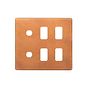 The Chiswick Collection Antique Copper 6 Gang 4RM+2CM Dual Module Grid Switch Plate