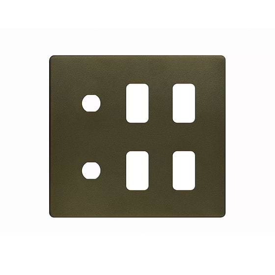 The Eton Collection Bronze 6 Gang 4RM+2CM Dual Module Grid Switch Plate