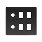 The Camden Collection Matt Black 6 Gang 4RM+2CM Dual Module Grid Switch Plate