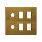 The Belgravia Collection Old Brass 6 Gang 4RM+2CM Dual Module Grid Switch Plate