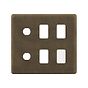 The Westminster Collection Vintage Brass 6 Gang 4RM+2CM Dual Module Grid Switch Plate