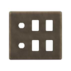 The Westminster Collection Vintage Brass 6 Gang 4RM+2CM Dual Module Grid Switch Plate