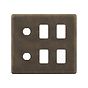The Westminster Collection Vintage Brass 6 Gang 4RM+2CM Dual Module Grid Switch Plate