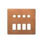 The Chiswick Collection Antique Copper 8 Gang 4RM+4CM Dual Module Grid Switch Plate
