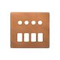 The Chiswick Collection Antique Copper 8 Gang 4RM+4CM Dual Module Grid Switch Plate