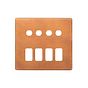 The Chiswick Collection Antique Copper 8 Gang 4RM+4CM Dual Module Grid Switch Plate