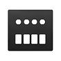 The Camden Collection Matt Black 8 Gang 4RM+4CM Dual Module Grid Switch Plate