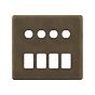 The Westminster Collection Vintage Brass 8 Gang 4RM+4CM Dual Module Grid Switch Plate