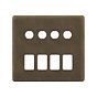 The Westminster Collection Vintage Brass 8 Gang 4RM+4CM Dual Module Grid Switch Plate