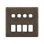 The Westminster Collection Vintage Brass 8 Gang 4RM+4CM Dual Module Grid Switch Plate
