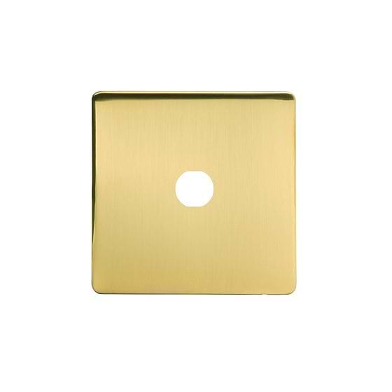 The Savoy Collection Brushed Brass 1 Gang CM Circular Module Grid Switch Plate