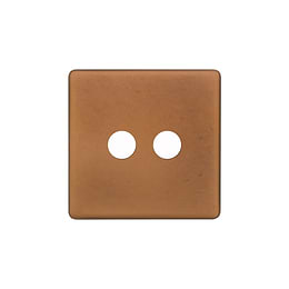 The Chiswick Collection Antique Copper 2 Gang CM Circular Module Grid Switch Plate