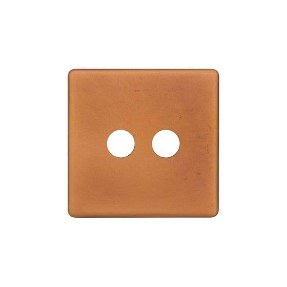 The Chiswick Collection Antique Copper 2 Gang CM Circular Module Grid Switch Plate