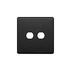 The Camden Collection Matt Black 2 Gang CM Circular Module Grid Switch Plate