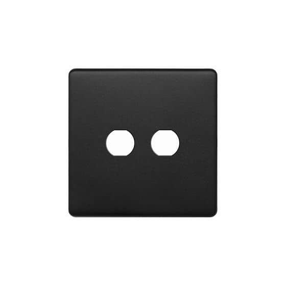 The Camden Collection Matt Black 2 Gang CM Circular Module Grid Switch Plate