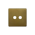 The Belgravia Collection Old Brass 2 Gang CM Circular Module Grid Switch Plate
