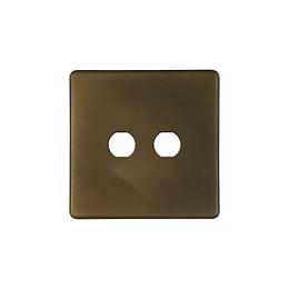 The Westminster Collection Vintage Brass 2 Gang CM Circular Module Grid Switch Plate