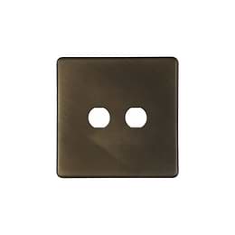 The Westminster Collection Vintage Brass 2 Gang CM Circular Module Grid Switch Plate