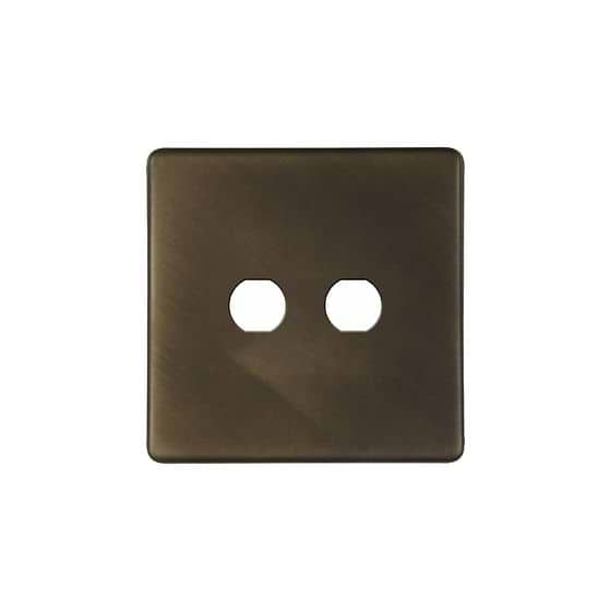 The Westminster Collection Vintage Brass 2 Gang CM Circular Module Grid Switch Plate