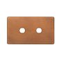 The Chiswick Collection Antique Copper 2 Gang (Lg Plt) CM Circular Module Grid Switch Plate
