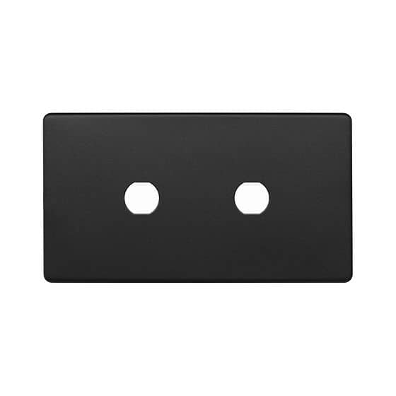 The Camden Collection Matt Black 2 Gang (Lg Plt) CM Circular Module Grid Switch Plate