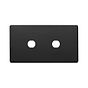 The Camden Collection Matt Black 2 Gang (Lg Plt) CM Circular Module Grid Switch Plate