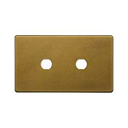 The Belgravia Collection Old Brass 2 Gang (Lg Plt) CM Circular Module Grid Switch Plate