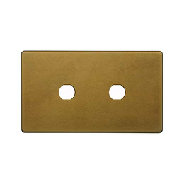 The Belgravia Collection Old Brass 2 Gang (Lg Plt) CM Circular Module Grid Switch Plate