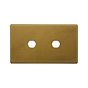 The Belgravia Collection Old Brass 2 Gang (Lg Plt) CM Circular Module Grid Switch Plate