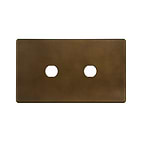The Westminster Collection Vintage Brass 2 Gang (Lg Plt) CM Circular Module Grid Switch Plate