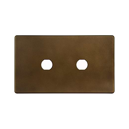 The Westminster Collection Vintage Brass 2 Gang (Lg Plt) CM Circular Module Grid Switch Plate