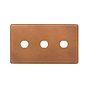 The Chiswick Collection Antique Copper 3 Gang CM Circular Module Grid Switch Plate