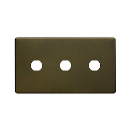 The Eton Collection Bronze 3 Gang CM Circular Module Grid Switch Plate