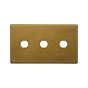 The Belgravia Collection Old Brass 3 Gang CM Circular Module Grid Switch Plate