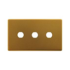 The Belgravia Collection Old Brass 3 Gang CM Circular Module Grid Switch Plate