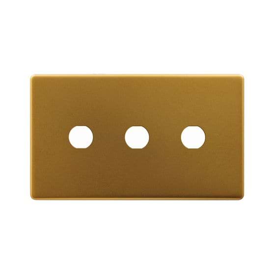 Soho Lighting Antique Gold 3 Gang CM Circular Module Grid Switch Plate
