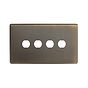 The Charterhouse Collection 4 Gang CM Circular Module Grid Switch Plate Antique Brass