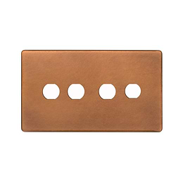 The Chiswick Collection Antique Copper 4 Gang CM Circular Module Grid Switch Plate
