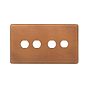 The Chiswick Collection Antique Copper 4 Gang CM Circular Module Grid Switch Plate