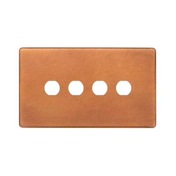 The Chiswick Collection Antique Copper 4 Gang CM Circular Module Grid Switch Plate