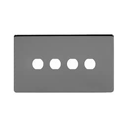 The Connaught Collection Black Nickel 4 Gang CM Circular Module Grid Switch Plate