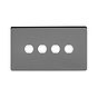 The Connaught Collection Black Nickel 4 Gang CM Circular Module Grid Switch Plate