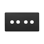The Camden Collection Matt Black 4 Gang CM Circular Module Grid Switch Plate