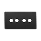 The Camden Collection Matt Black 4 Gang CM Circular Module Grid Switch Plate