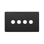 The Camden Collection Matt Black 4 Gang CM Circular Module Grid Switch Plate