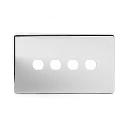 The Finsbury Collection Polished Chrome 4 Gang CM Circular Module Grid Switch Plate