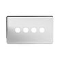 The Finsbury Collection Polished Chrome 4 Gang CM Circular Module Grid Switch Plate