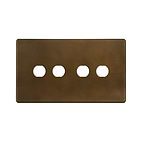 The Westminster Collection Vintage Brass 4 Gang CM Circular Module Grid Switch Plate