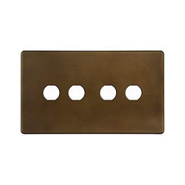 The Westminster Collection Vintage Brass 4 Gang CM Circular Module Grid Switch Plate