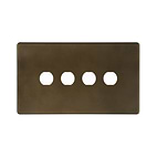 The Westminster Collection Vintage Brass 4 Gang CM Circular Module Grid Switch Plate